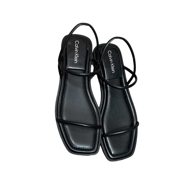 Calvin Klein Black Strappy Sandals - Picture 6 of 8